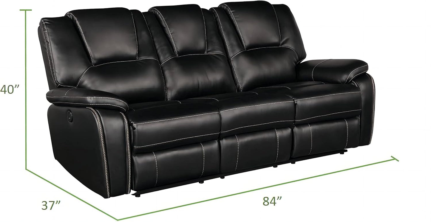 Berk Furniture Outlet Manual Recliner Sofa Set Bonded Leather Reclining Loveseat Couch Living Room Black